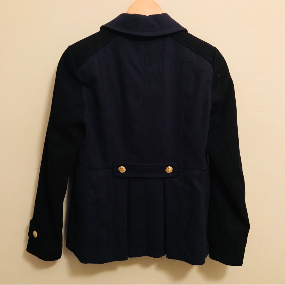 SOLD** Banana Republic Color Block Navy Pea Coat - Picture 4 of 8